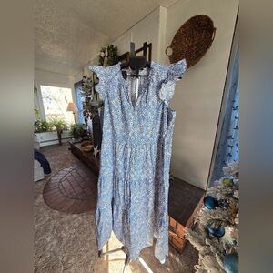 J. Crew Blue and White Floral Dress